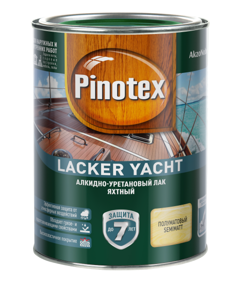 Pinotex Lacker Yacht лак яхтный алкидно-уретановый полуматовый 1л