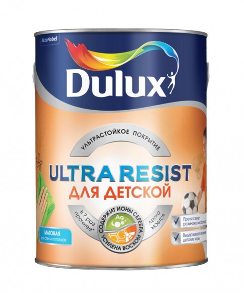 Dulux  Ultra Resist Для Детской краска латексная  ультрастойкая мат. BС 4.5л