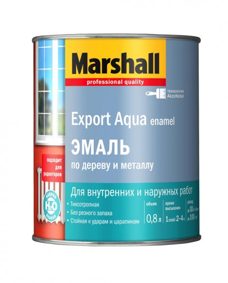 Marshall Export Aqua эмаль на водной основе  черная полуматовая 0,8л