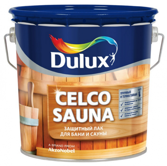 Dulux  Celco Sauna лак на водной основе для саун полуматовый 2,5л