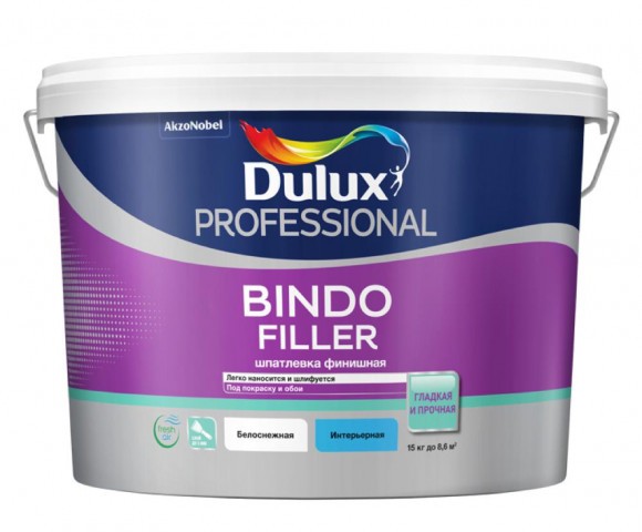 Dulux Bindo Filler шпатлевка финишная для стен и потолков 8,6л