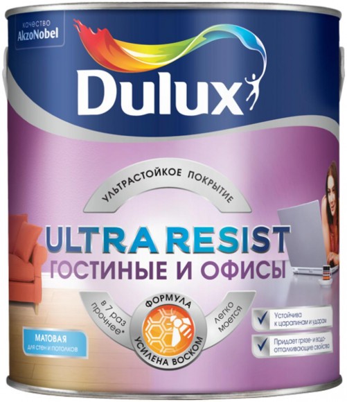 Dulux Ultra Resist Гостиные и Офисы краска  повыш. износост.  матова ВС 2,25л
