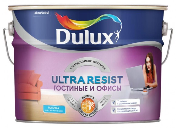 Dulux Ultra Resist Гостиные и Офисы краска  повыш. износост.  матова ВС 9л