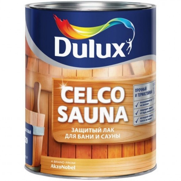 Dulux Celco Sauna лак на водной основе для саун полуматовый 1л