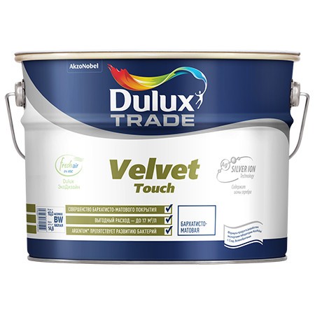 Dulux Trade Velvet Touch краска в/д для стен и потолков  BW 10л