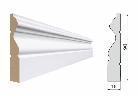 НАЛИЧНИК МДФ БЕЛЫЙ 90R 2200*90*16ММ НАЛИЧНИК МДФ БЕЛЫЙ 90R 2200*90*16ММ