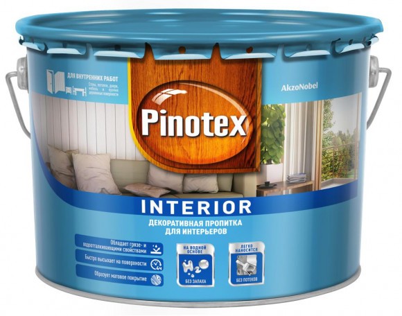 Pinotex Interior декоративная пропитка на водной основе для древесины  9л