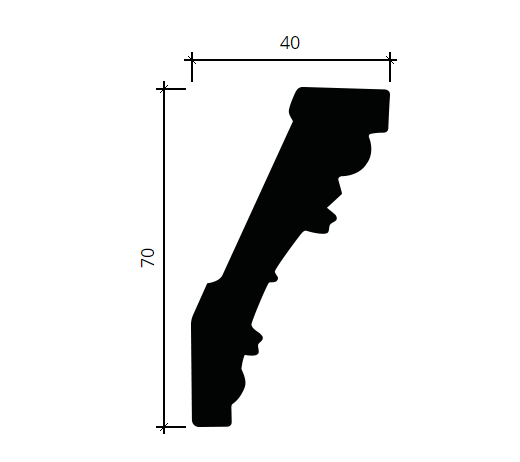 КАРНИЗ 1.50.282 - 70*40*2000ММ