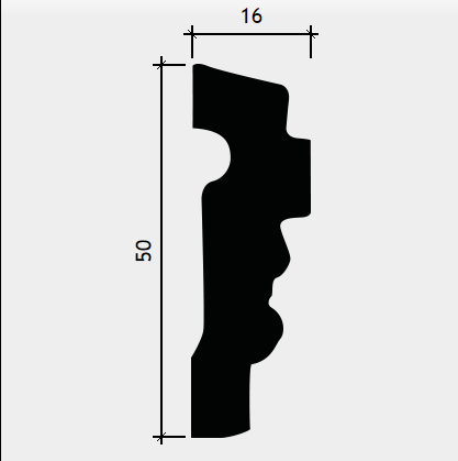 МОЛДИНГ 1.51.332 - 50*16*2000ММ МОЛДИНГ 1.51.332 - 50*16*2000ММ
