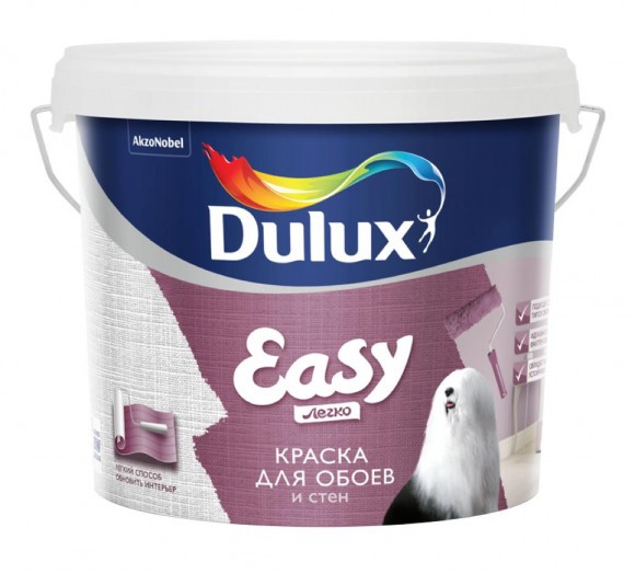 Dulux Easy краска в/д для обоев и стен матовая база BW 5л