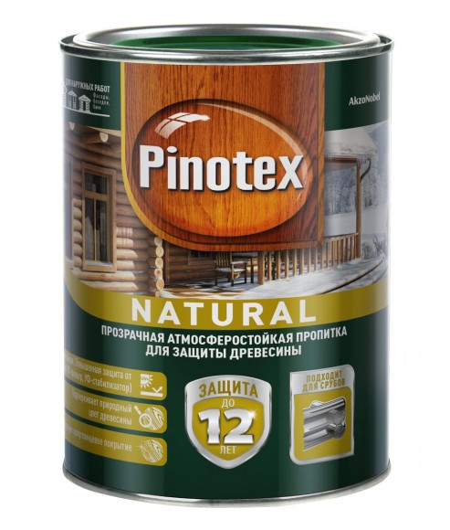 Pinotex Natural  декоративно-защитная пропитка для древесины 1л