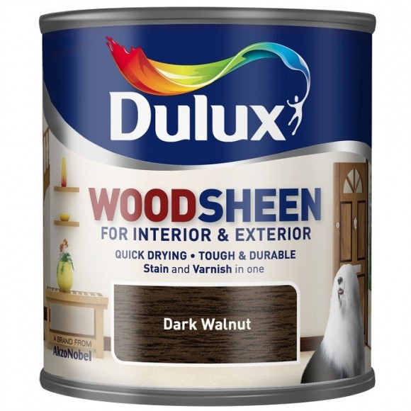 Dulux Woodsheen DARK WALNUT лак-морилка на вод. основе для дер. поверхностей п./мат. орех (0,75л)