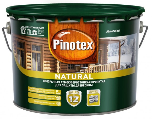Pinotex Natural  декоративно-защитная пропитка для древесины 9л