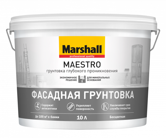 Marshall Maestro Фасадная грунтовка глубокого проникновения 10л