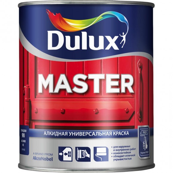 Dulux Master краска алкидная универсальная глянцевая база BW 1л