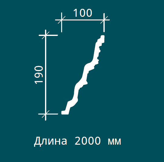 КАРНИЗ 1.50.502 - 190*100*2000ММ