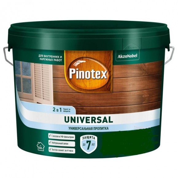 Pinotex Universal универсальная пропитка для древесины Скандинавский серый 9л
