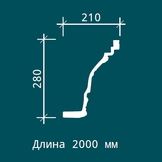 КАРНИЗ 1.50.524 - 280*210*2000ММ