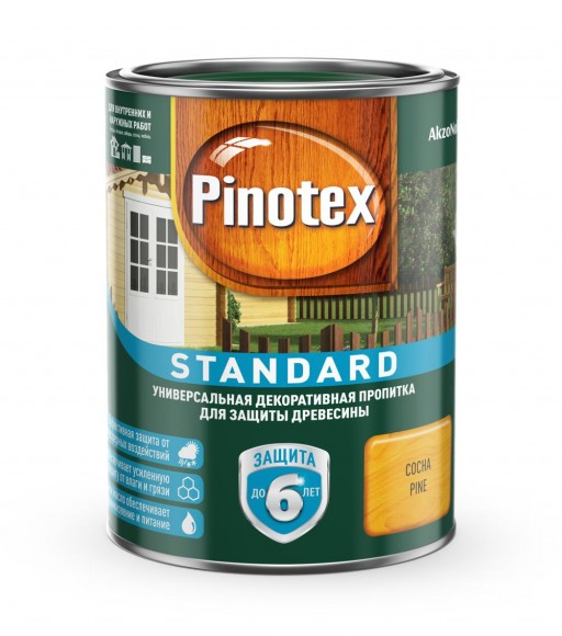 Pinotex Standard  пропитка для древесины сосна 0,9л