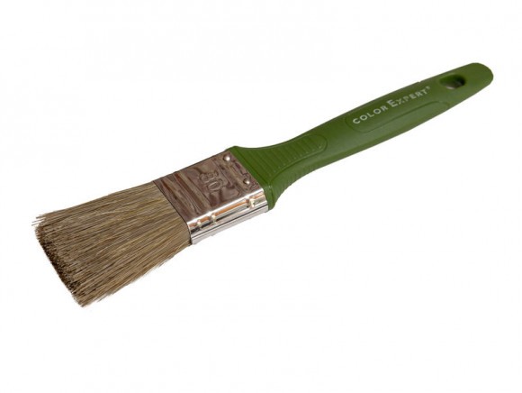 Кисть флейцевая CE 30мм, толщ 6мм, смешанная щетина, зеленая пласт.ручка (12/432)