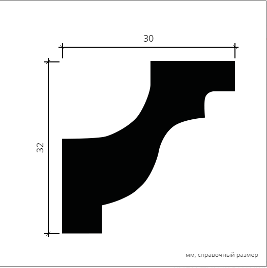 КАРНИЗ 6.50.130 - 32*30*2000ММ КАРНИЗ 6.50.130 - 32*30*2000ММ