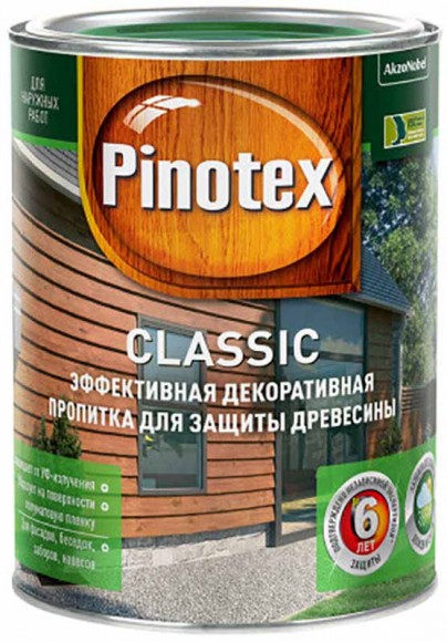 Pinotex Classic декоративно-защитная пропитка для древесины дуб 1л
