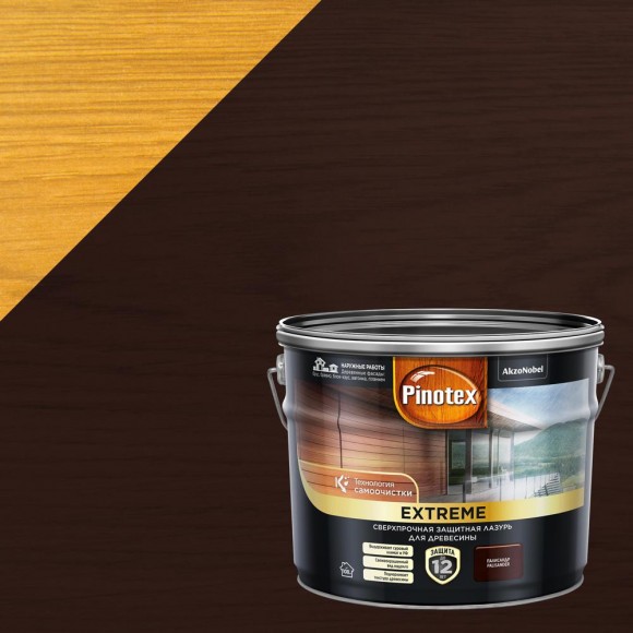 Pinotex Extreme сверхпрочная защитная лазурь для древесины Палисандр (9л) Pinotex Extreme сверхпрочная защитная лазурь для древесины Палисандр (9л)