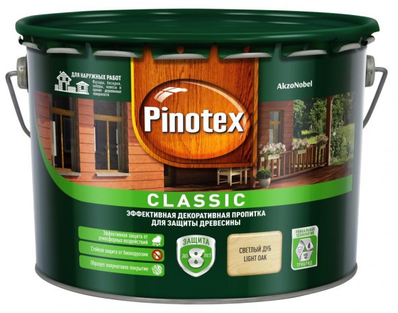Pinotex Classic декоративно-защитная пропитка для древесины дуб 9л
