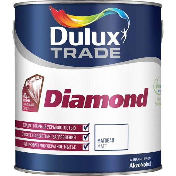 Dulux Professional Diamond  Matt краска в/д для стен и потолков  BC 0.9л