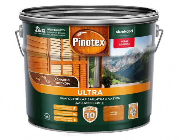 Pinotex Ultra влагостойкая защитная лазурь для древесины орегон 9л