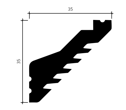 КАРНИЗ 6.50.701 - 35*35*2000ММ КАРНИЗ 6.50.701 - 35*35*2000ММ