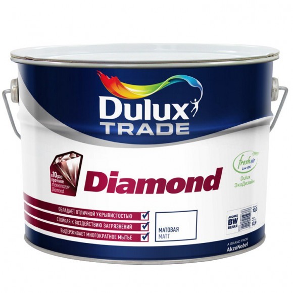 Dulux Professional Diamond  Matt краска в/д для стен и потолков  BW 10л