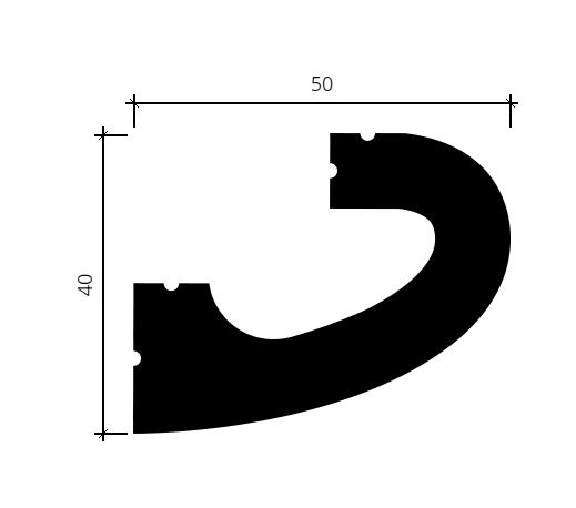 КАРНИЗ 6.50.708 - 40*50*2000ММ КАРНИЗ 6.50.708 - 40*50*2000ММ