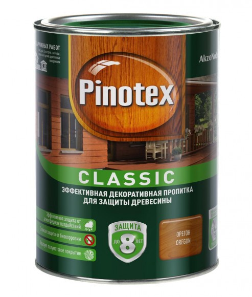 Pinotex Classic декоративно-защитная пропитка для древесины орегон 1л