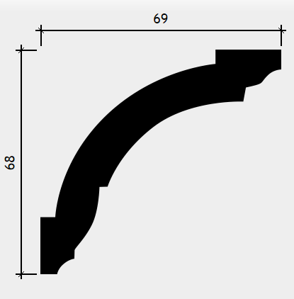 КАРНИЗ 1.50.101 - 68*69*2000ММ