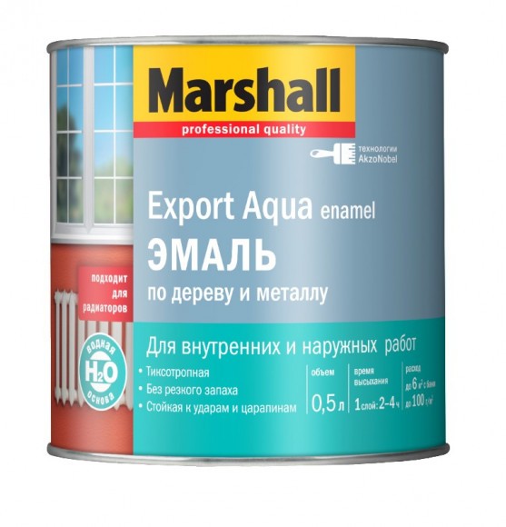 Marshall Export Aqua эмаль на водной основе  светло-серая полуматовая 0,5л