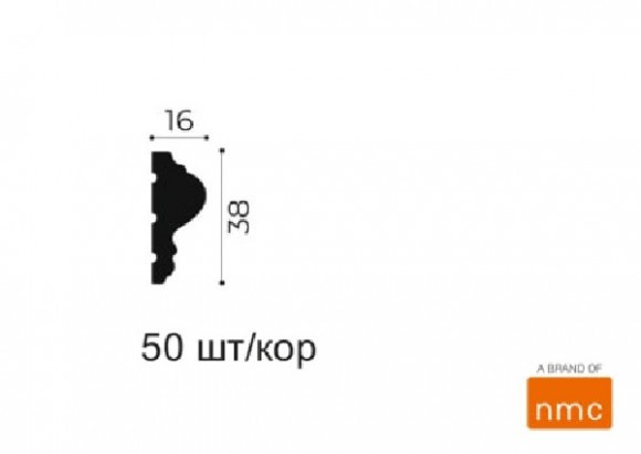 WR1 Молдинг   2м  38х16мм /50шт.кор