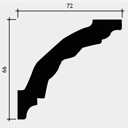 КАРНИЗ 1.50.205 - 66*72*2000ММ