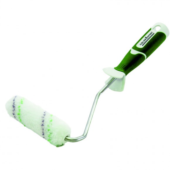 Ролик CE 10см, ядро 17мм, микроволокно 9мм, зеленые полосы, 2К ручка (10/100)