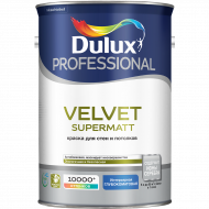Dulux Professional Velvet Supermatt краска в/д для стен и потолков BW 5л Dulux Professional Velvet Supermatt краска в/д для стен и потолков BW 5л