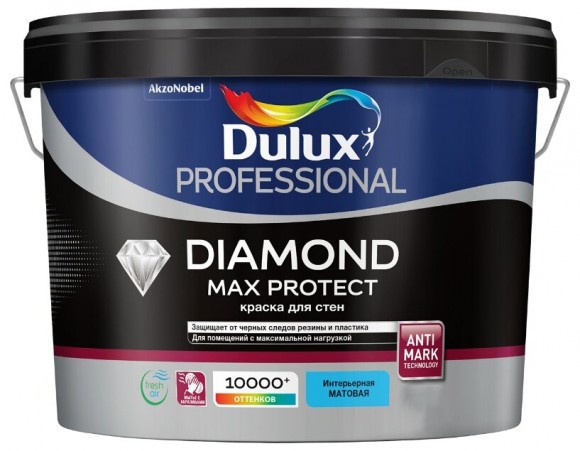 Dulux Professional Diamond Max Protect краска водно-дисперсионная для стен матовая база BW (2,5л)