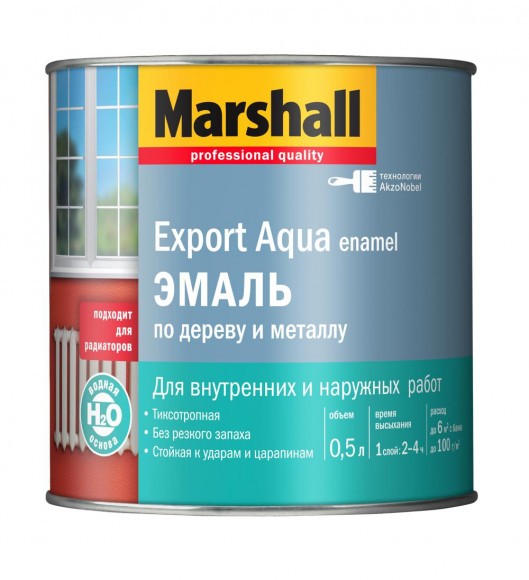 Marshall Export Aqua эмаль на водной основе  белая глянцевая 0,5л