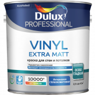 Dulux Professional Vinil Extra matt краска в/д для стен и потолков BC 2.25л Dulux Professional Vinil Extra matt краска в/д для стен и потолков BC 2.25л