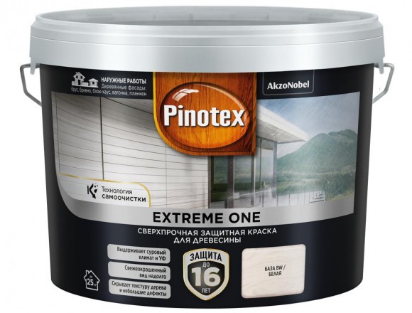 Pinotex Extreme One сверхпрочная защитная краска для древесины  BC 2,35л