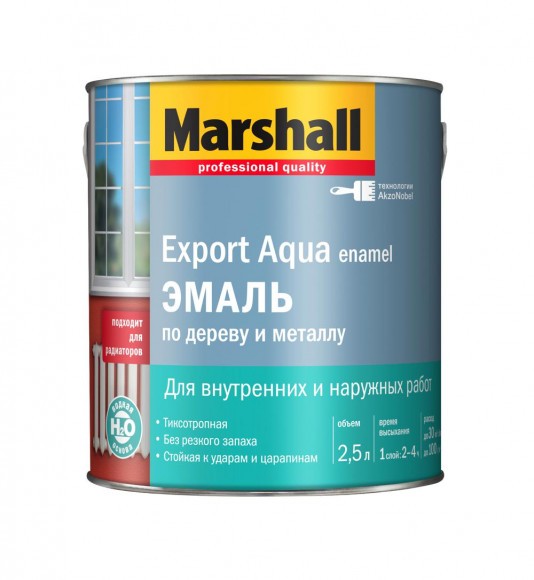 Marshall Export Aqua эмаль на водной основе  черная полуматовая 2,5л