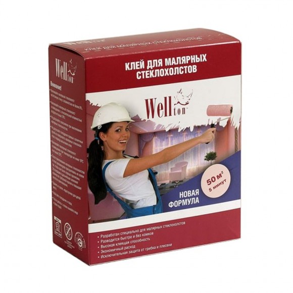 W 40К Стеклохолст комплект Wellton-эконом + клей Wellton 300 г 50 м2 + 300 г W 40К Стеклохолст комплект Wellton-эконом + клей Wellton 300 г 50 м2 + 300 г